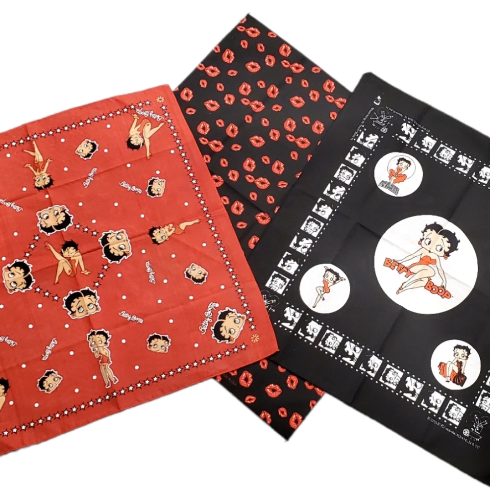 Betty Boop Bandana Lot 3 Pieces Rare Find
